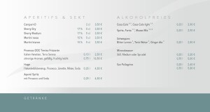 Aperitifs, Sekt & Alkoholfreies - Stand: 05.15