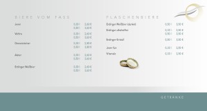 Biere vom Fass & Flaschenbiere - Stand: 05.15